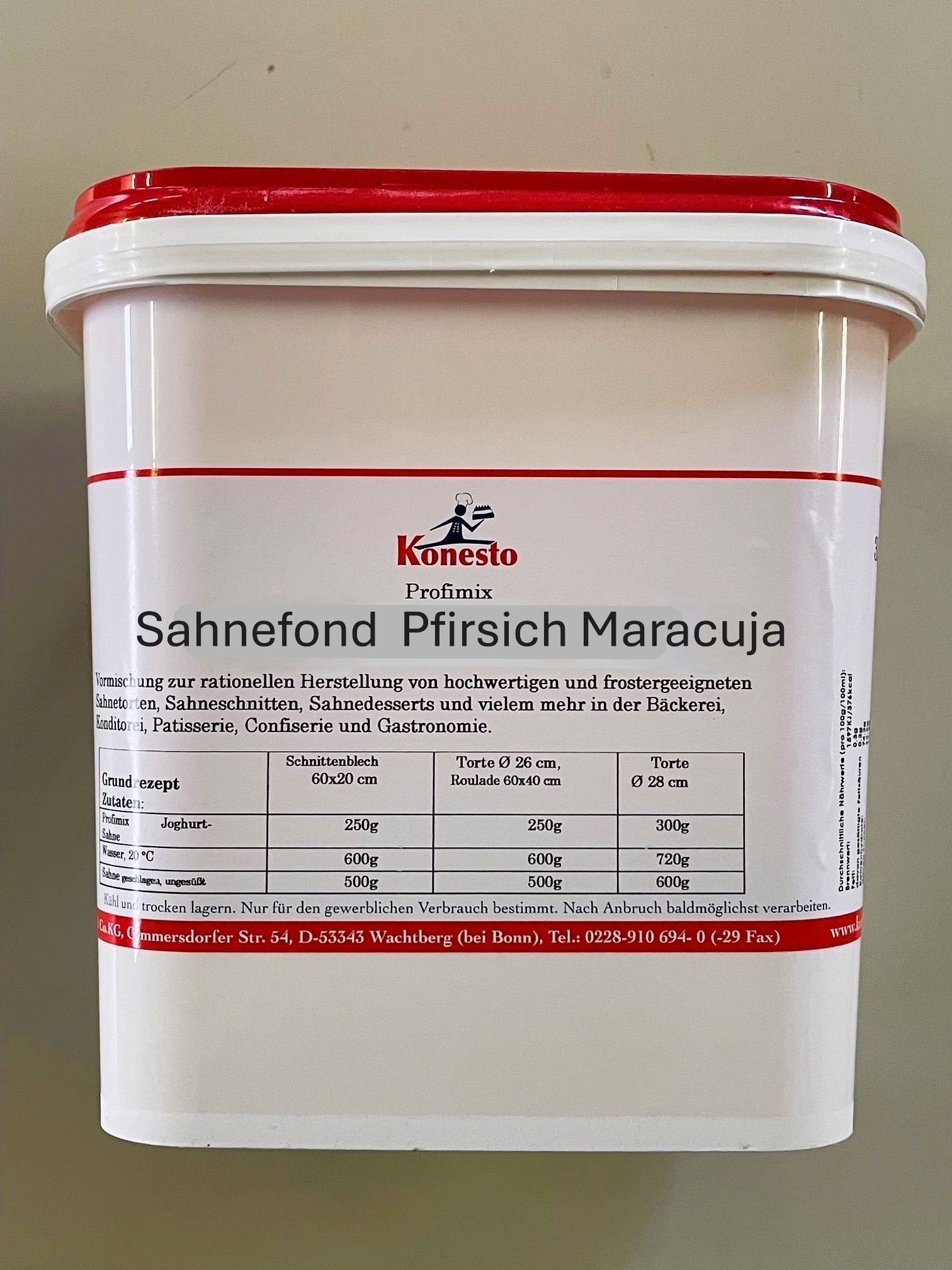 Sahnefond Pfirsich Maracuja 3 kg