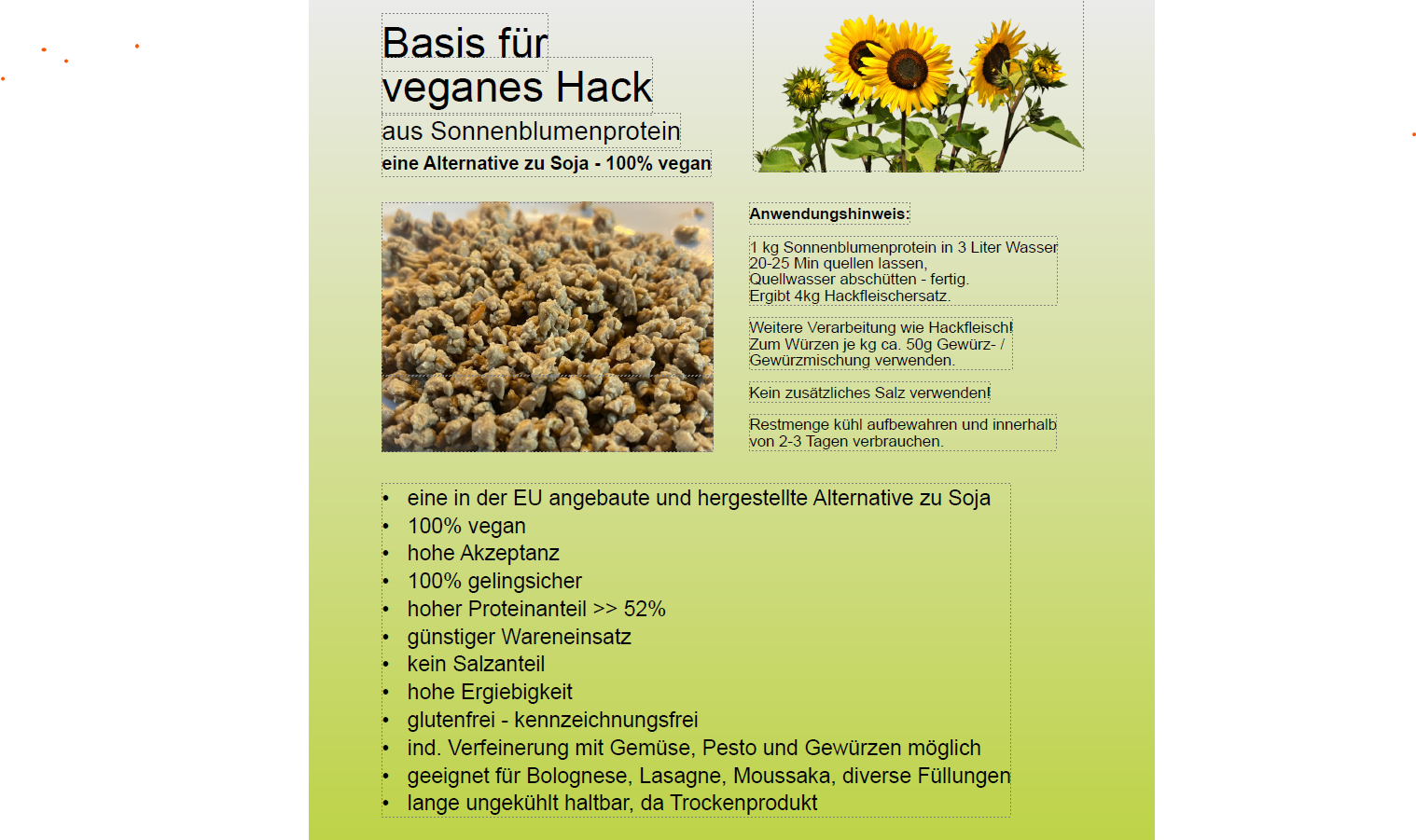 Sonnenblumentexturat 1 kg Eimer