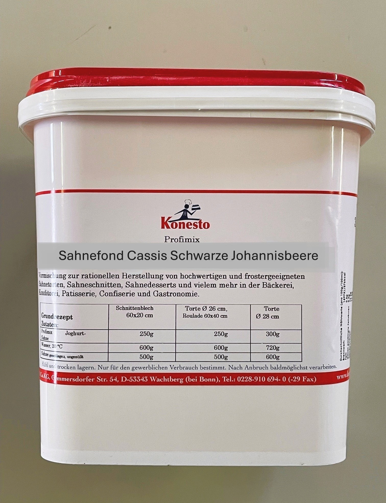 Sahnefond Cassis Schwarze Johannisbeere 3 kg
