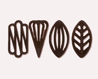 Schokodekor Filigran 4 er Set, 600 Stück