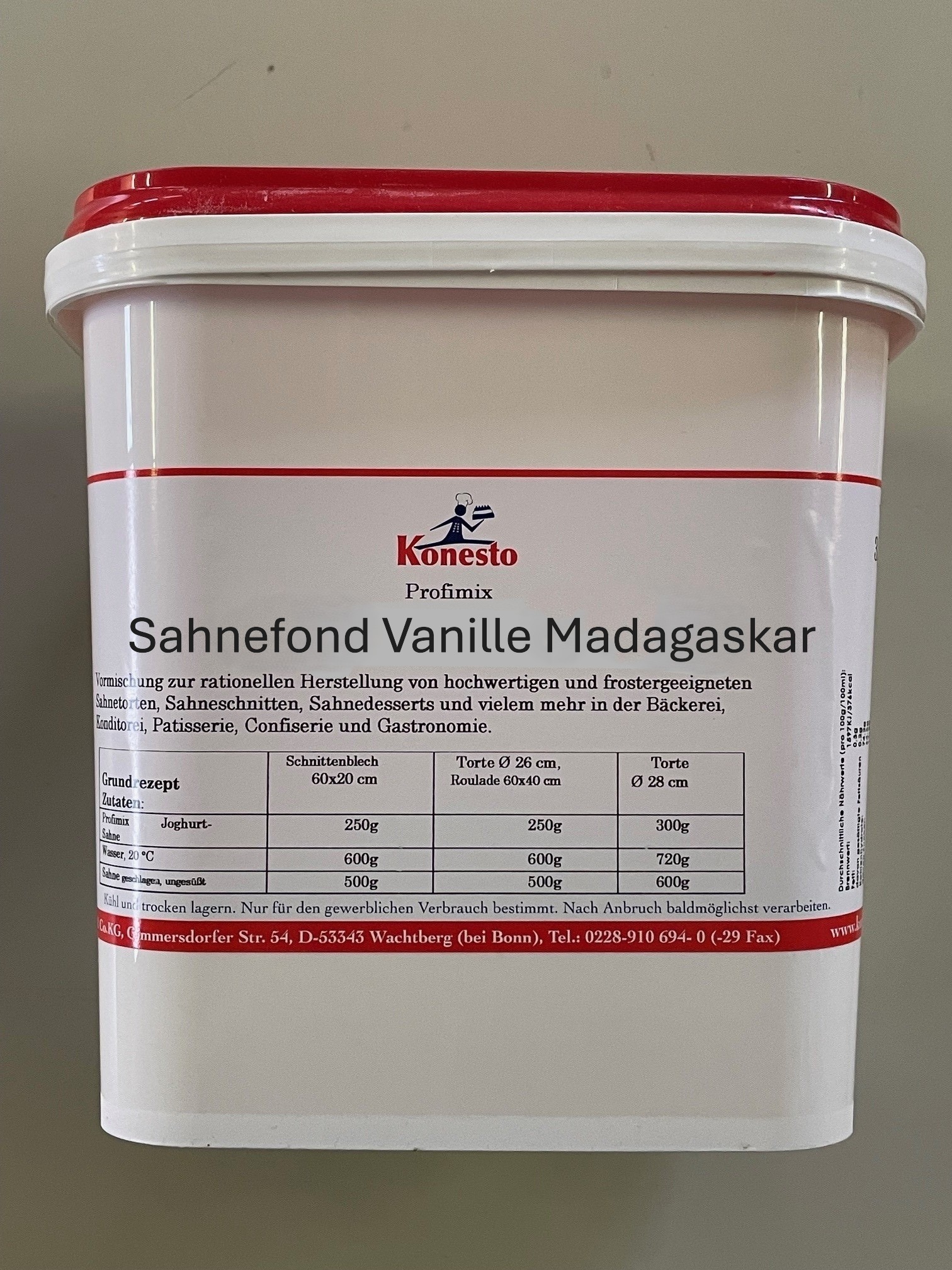 Sahnefond Vanille Madagaskar 3kg