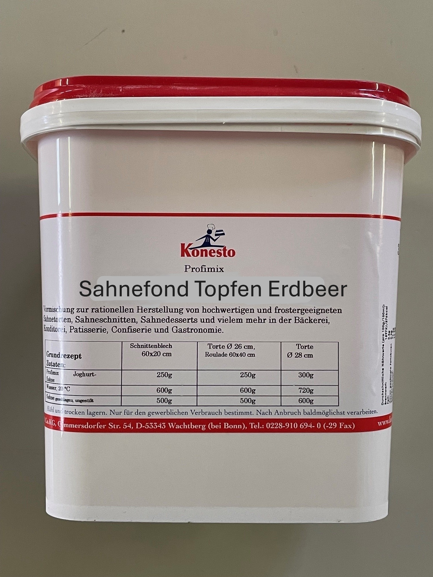 Sahnefond Topfen Erdbeer 3 kg