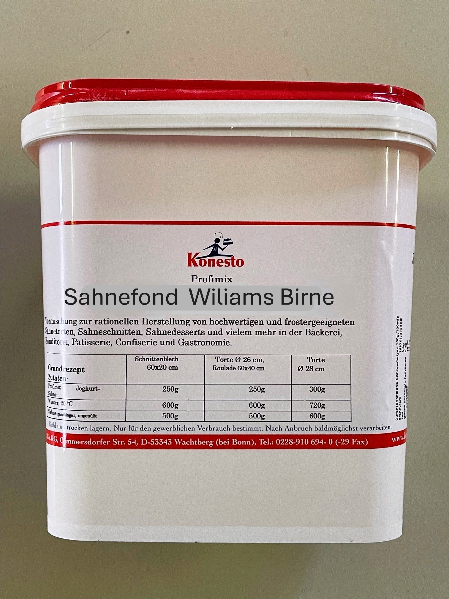 Sahnefond Wiliams Birne