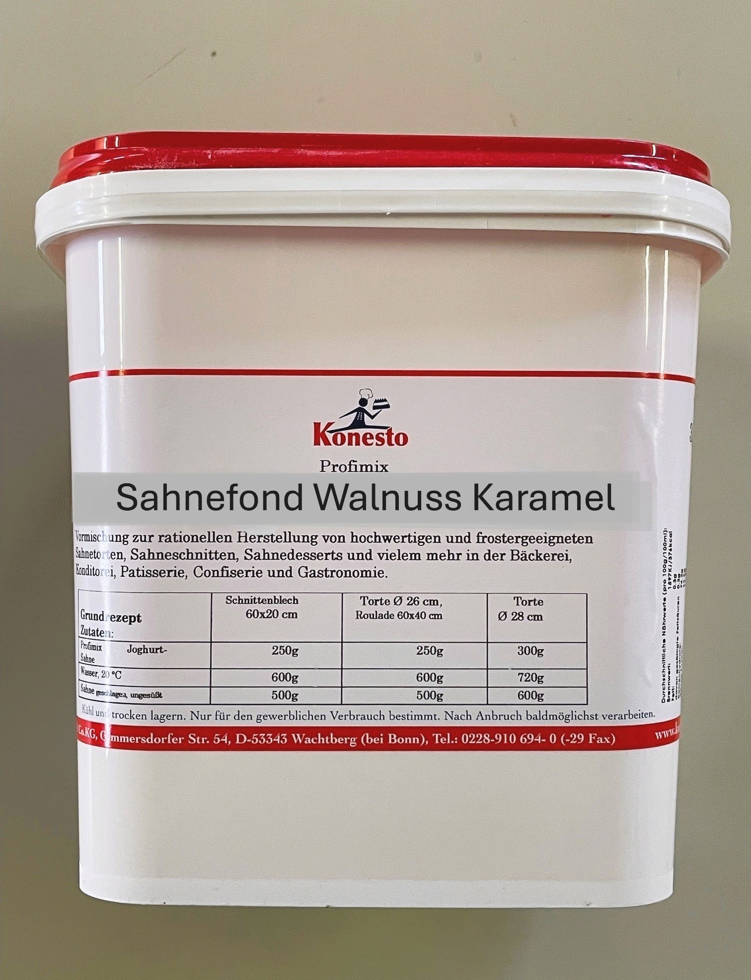 Sahnefond Walnuss Karamel 3 kg